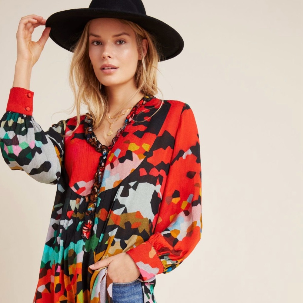 Anthropologie abstract tunic